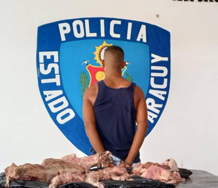 El hombre ocultaba la carne en una bolsa plástica