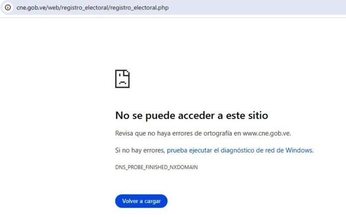 Desde la madrugada del lunes, no hay acceso a la página