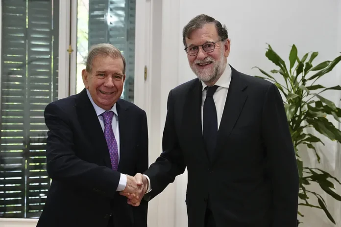 Edmundo González y Mariano Rajoy durante su reunión Foto cortesía El Mundo