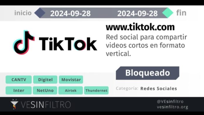 Este sábado la ONG anunció el bloqueo de la red TikTok