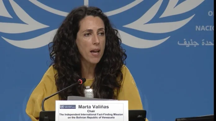 Marta Valiñas, presidenta de la Misión de Determinación de los Hechos Sobre Venezuela