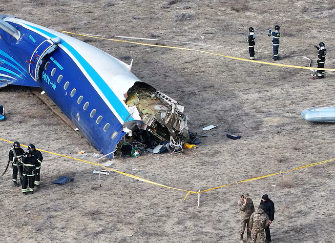 En la imagen se observan los restos de avión siniestrado