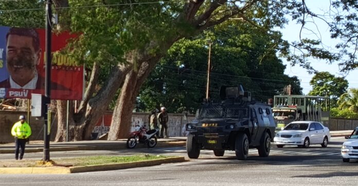 En la Avenida Cedeño, municipio Independencia, hay unidades antimotín del Conas