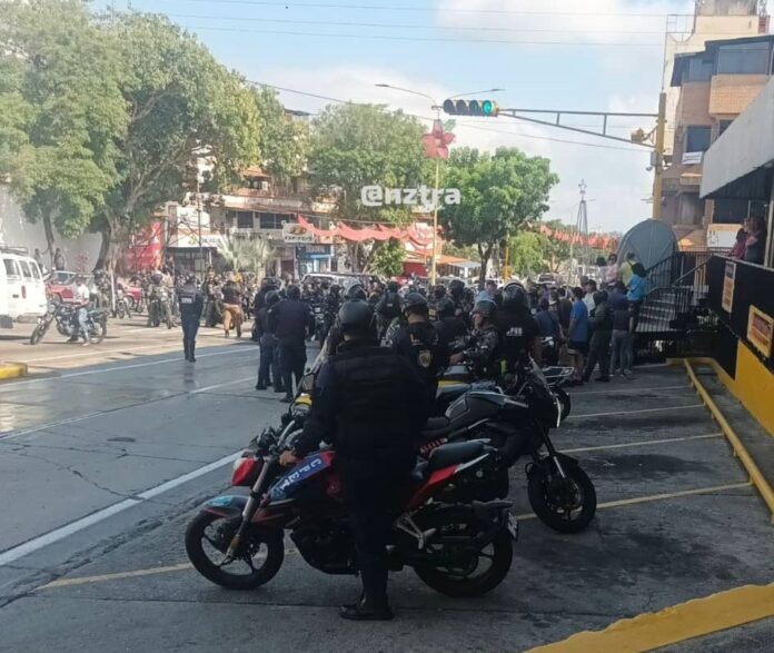 En la parroquia Juan Ignacio Montilla, Valera, estado Trujillo los cuerpos policiales también dispersaron con bombas lacrimógenas Foto cortesía