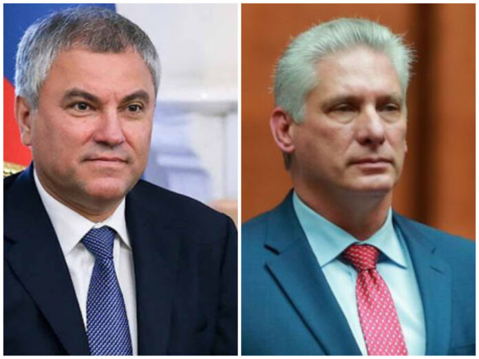 Miguel Díaz-Canel y Viacheslav Volodin ya están en Venezuela