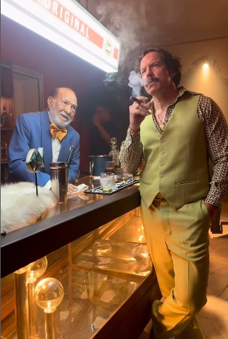 En las grabaciones de "El Pez que fuma", junto a Jorge Pérez