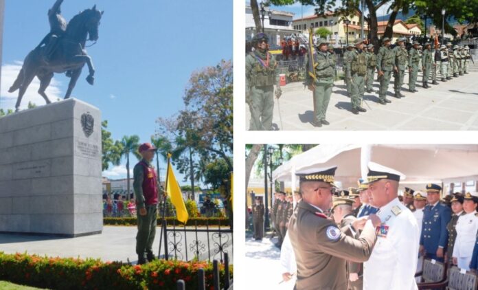 Autoridades civiles y militares del estado Yaracuy se reunieron el 24 de julio para conmemorar los 242 años del natalicio del Libertador Simón Bolívar, los 202 años de la Batalla Naval del Lago y el Día de la Armada Nacional Bolivariana. El acto central fue realizado en la Plaza Bolívar del municipio San Felipe, al cual asistieron autoridades regionales. La actividad se replicó en los 14 municipios.