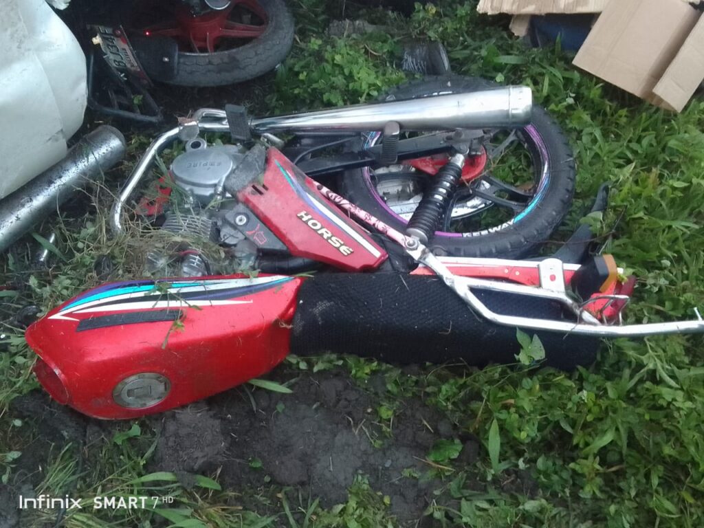 Motocicleta que conducía el hombre que falleció