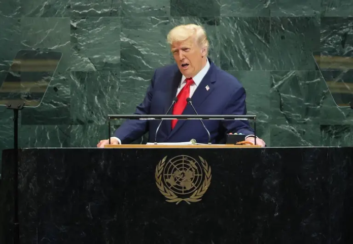 Donald Trump durante su discurso en la Asamblea General de la ONU