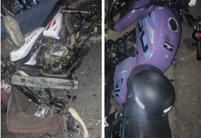 Las dos motos involucradas en el accidente