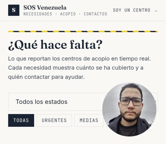 El joven, oriundo de Chivacoa, municipio Bruzual, dijo que a través de esta plataforma las personas pueden saber qué tipo de productos requieren en los centros de acopio de manera inmediata.